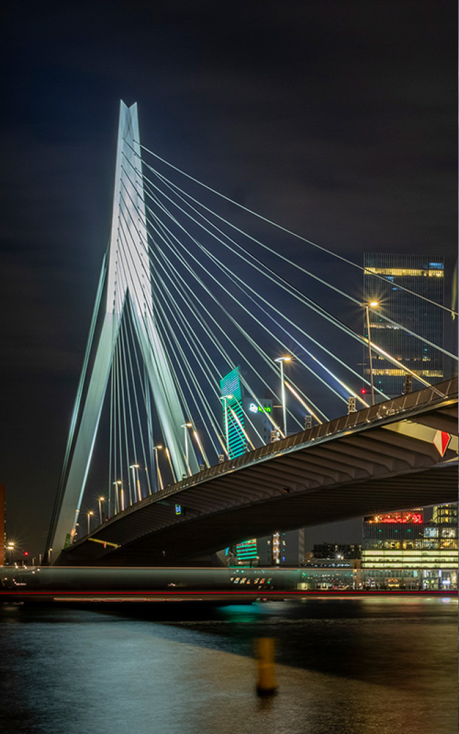 Erasmusbrug avondbeeld Fotografie Rotterdam